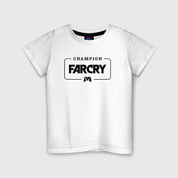 Футболка хлопковая детская Far Cry gaming champion: рамка с лого и джойстиком, цвет: белый