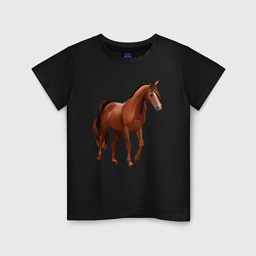 Детская футболка Тракененская лошадь / Черный – фото 1