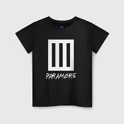 Футболка хлопковая детская Paramore логотип, цвет: черный