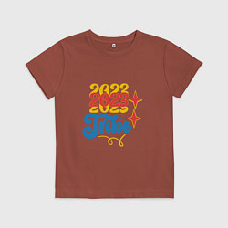Футболка хлопковая детская 2023 tribe, цвет: кирпичный