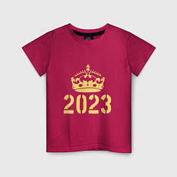 Футболка хлопковая детская Корона 2023, цвет: маджента