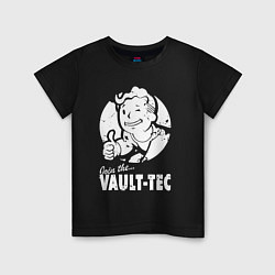 Футболка хлопковая детская Vault boy - join the vault tec, цвет: черный