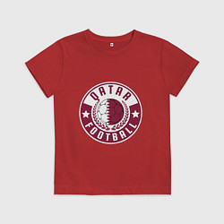 Футболка хлопковая детская Футбол - Катар, цвет: красный