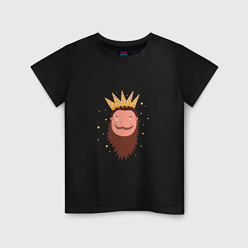 Детская футболка Король в золотой короне / Черный – фото 1