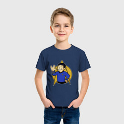 Футболка хлопковая детская Spoke - vault boy, цвет: тёмно-синий — фото 2