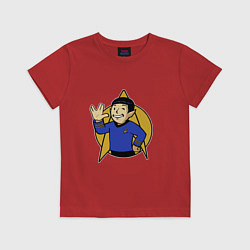 Футболка хлопковая детская Spoke - vault boy, цвет: красный
