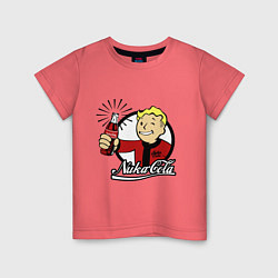 Футболка хлопковая детская Vault boy - nuka cola, цвет: коралловый