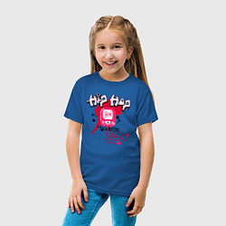 Футболка хлопковая детская Граффити хип-хоп плеер с наушниками, цвет: синий — фото 2