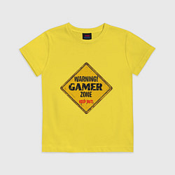 Футболка хлопковая детская Gamer zone - keep out, цвет: желтый