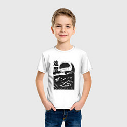 Футболка хлопковая детская Аниме Формула 1 комикс, цвет: белый — фото 2
