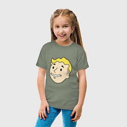 Футболка хлопковая детская Vault boy head, цвет: авокадо — фото 2