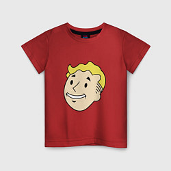 Футболка хлопковая детская Vault boy head, цвет: красный