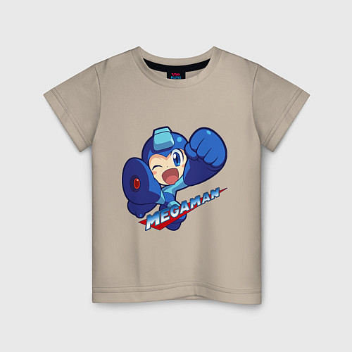 Детская футболка Мегамен - Рокмен / Миндальный – фото 1