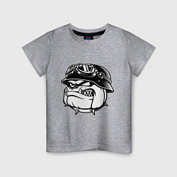 Футболка хлопковая детская Evil bulldog head, цвет: меланж