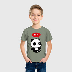 Футболка хлопковая детская Милый маленький пандёныш, цвет: авокадо — фото 2