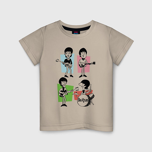 Детская футболка The Beatles - drawing - sketch / Миндальный – фото 1