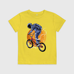Футболка хлопковая детская Space rider, цвет: желтый