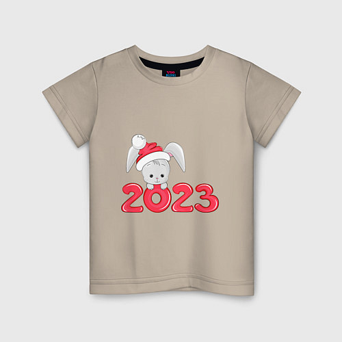 Детская футболка Новый 2023 / Миндальный – фото 1