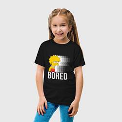 Футболка хлопковая детская Лиза Симпсон - bored, цвет: черный — фото 2