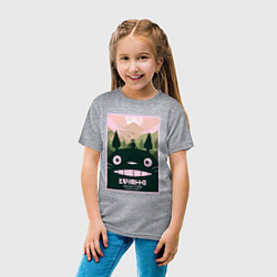 Футболка хлопковая детская Totoro poster, цвет: меланж — фото 2