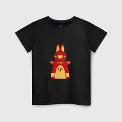 Футболка хлопковая детская Red bunny, цвет: черный