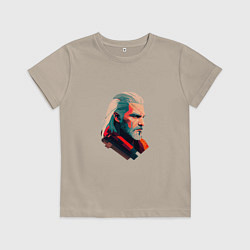 Футболка хлопковая детская Арт Ведьмак, цвет: миндальный
