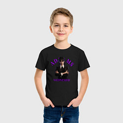 Футболка хлопковая детская Wednesday Addams Purple, цвет: черный — фото 2