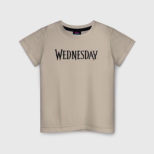 Детская футболка Logo black Wednesday / Миндальный – фото 1