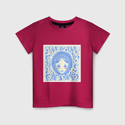 Детская футболка Ретро-Снегурочка / Маджента – фото 1