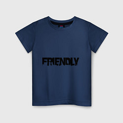 Футболка хлопковая детская DayZ: Im friendly, цвет: тёмно-синий