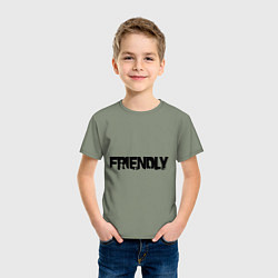 Футболка хлопковая детская DayZ: Im friendly, цвет: авокадо — фото 2