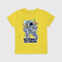 Футболка хлопковая детская Мороженое для космонавта, цвет: желтый