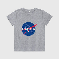 Футболка хлопковая детская Nasa - pizza, цвет: меланж