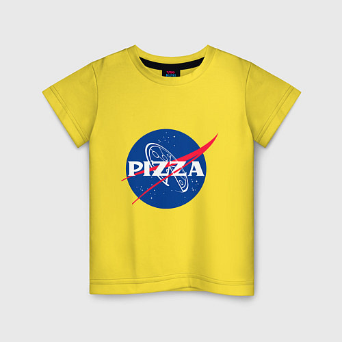 Детская футболка Nasa - pizza / Желтый – фото 1