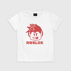 Футболка хлопковая детская Роблокс диджей, цвет: белый