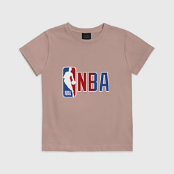 Футболка хлопковая детская NBA - big logo, цвет: пыльно-розовый
