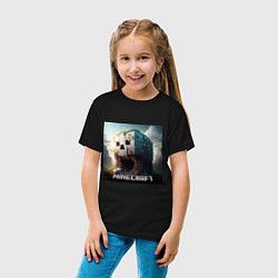 Футболка хлопковая детская Жуткая пещера Minecraft, цвет: черный — фото 2