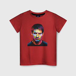 Футболка хлопковая детская Face Messi, цвет: красный