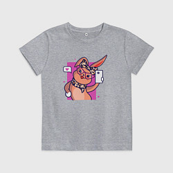 Футболка хлопковая детская Селфи зайки, цвет: меланж