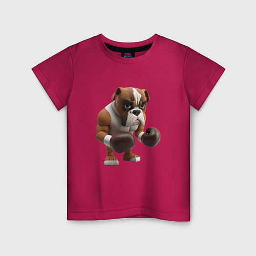 Детская футболка Собака чемпион по боксу / Маджента – фото 1