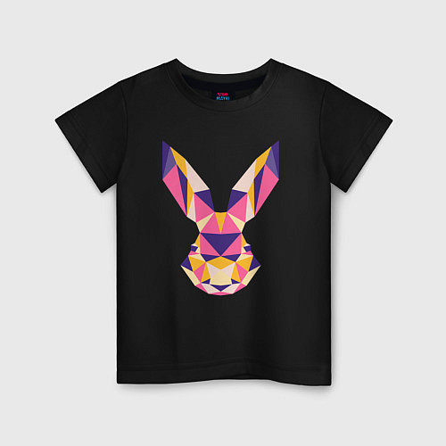 Детская футболка Геомертический заяц / Черный – фото 1