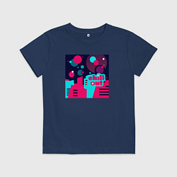 Футболка хлопковая детская Chill out city minimal, цвет: тёмно-синий