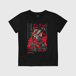 Футболка хлопковая детская MBF-P02 Gundam astray red frame poster, цвет: черный