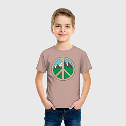 Футболка хлопковая детская Peace nature, цвет: пыльно-розовый — фото 2
