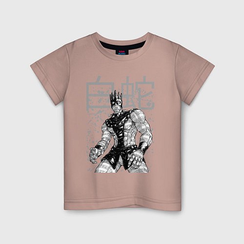 Детская футболка Whitesnake - stand of Enrico Pucci - Jojo - part 6 / Пыльно-розовый – фото 1