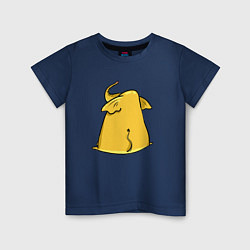 Футболка хлопковая детская Желтый слон обиделся, цвет: тёмно-синий