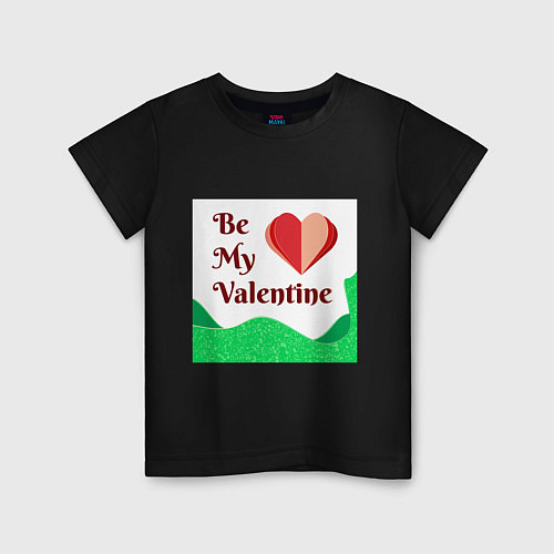 Детская футболка Романтичная валентинка с сердцем / Черный – фото 1