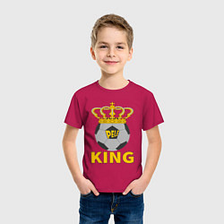 Футболка хлопковая детская Пеле король футбола, цвет: маджента — фото 2