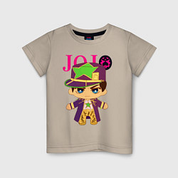 Футболка хлопковая детская Little Jotaro Cujo - JoJo Bizarre Adventure, цвет: миндальный