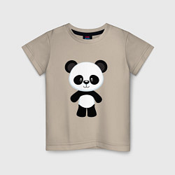 Футболка хлопковая детская Панда милашка, цвет: миндальный